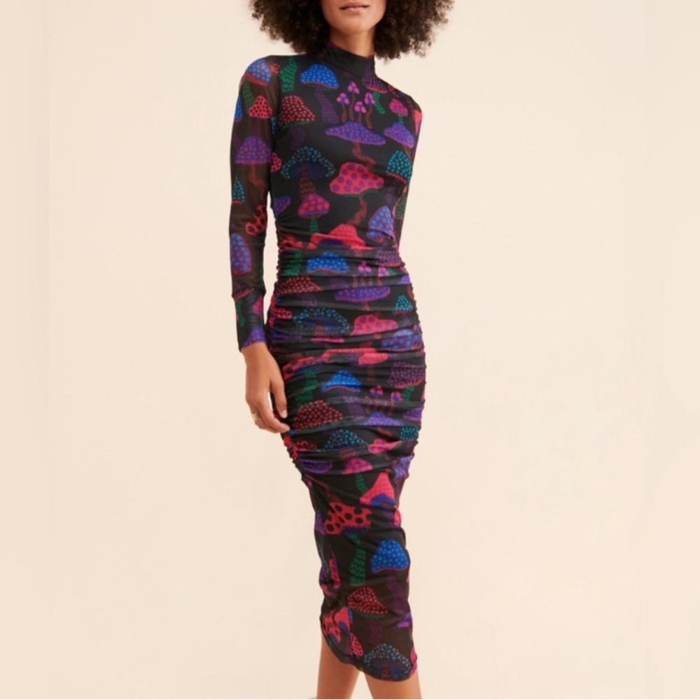 Farm Rio Neon Mushroom Tulle Dress